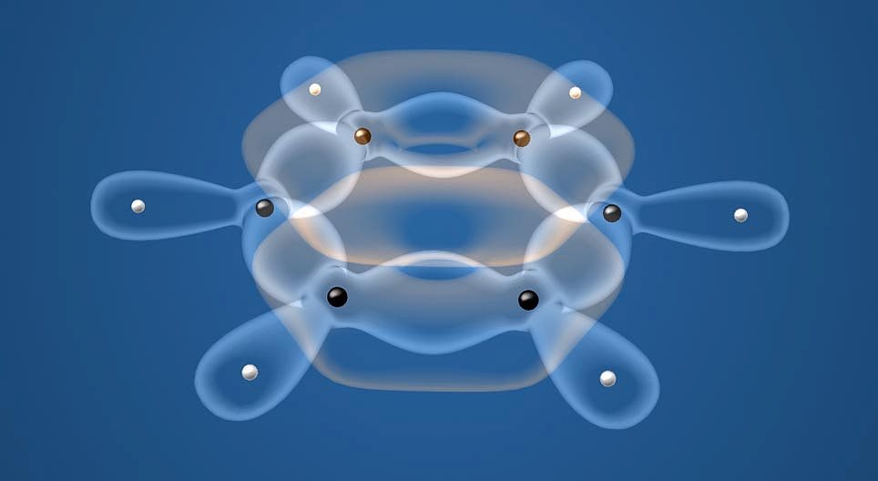Covalent bonds in benzene molecules