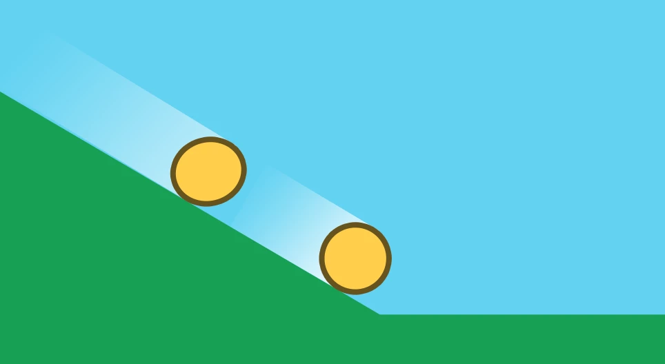 傾斜面上での弾性衝突