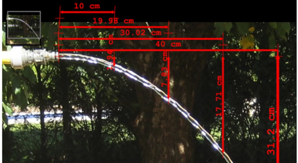 水平投射の軌道曲線