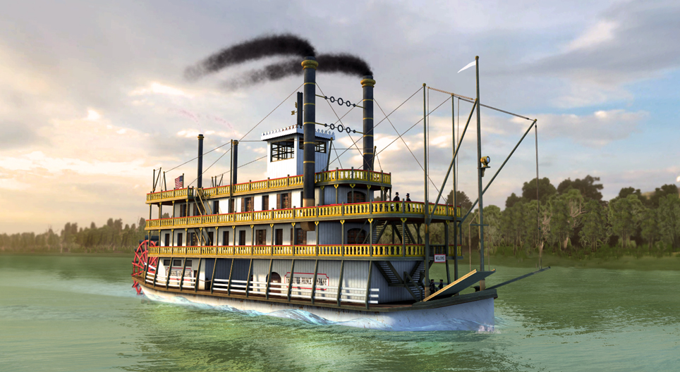 Steamboat on the Mississippi River