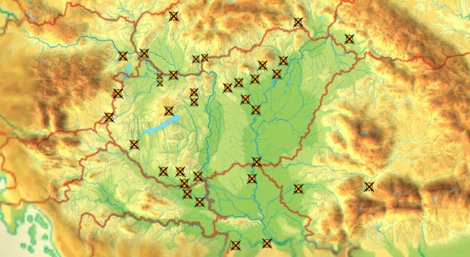 歴史的な地形図 (戦い ‐ ハンガリー史)