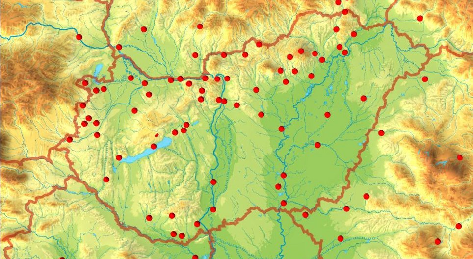 歴史的な地形図 (場所 ‐ カルパチア盆地)