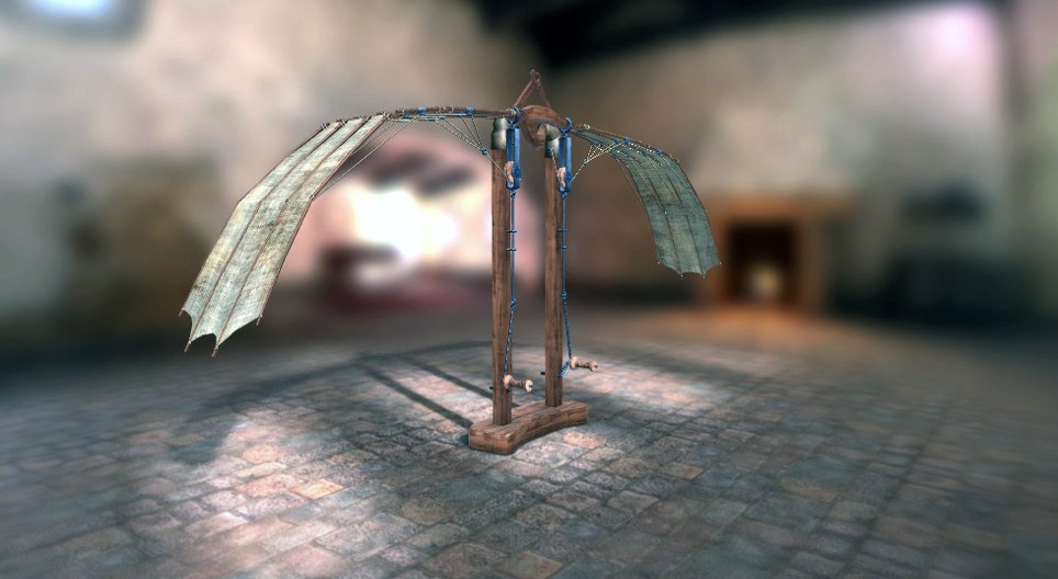 レオナルド・ダ・ヴィンチの発明品 - うつ伏せ式の羽ばたき飛行機 (1493年-1495年)