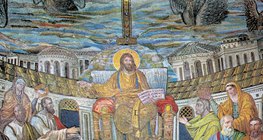 马赛克上d早期基督教（圣普鲁登西亚教堂，罗马，公元4世纪）