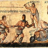 Gladiators on a Roman mosaic