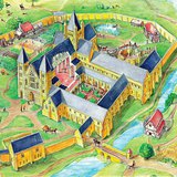 수도원을 묘사하는 그림