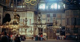 伊斯坦布尔的圣索菲亚清真寺寺内