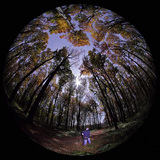 鱼眼镜头拍摄的满月