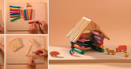 用鹽麪糰製作小屋