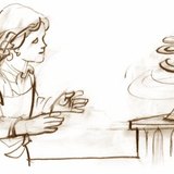 A paper snake above a radiator demonstrates the rising of hot air