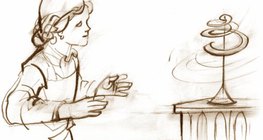 散热器上的纸蛇演示了热空气的上升