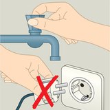 不要同时触摸电子设备和接地物件