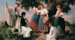 亞諾什·揚科 - 民歌的誕生（1860年，匈牙利國家美術館）