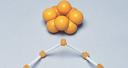 硫分子的空间填充和棒模型