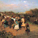 Lajos Deák-Ébner - Harvesters Returning Home (1881)