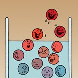 蒸汽颗粒离开液体的表面