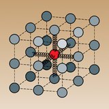 在固体材料中的振动颗粒的模型