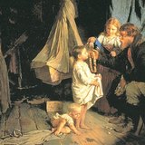 一个俄罗斯农民的小屋内景