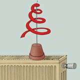 放在暖气上的纸蛇