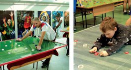 按鈕足球遊戲的玩家