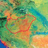A Kárpát-medence területe műholdfelvételen 