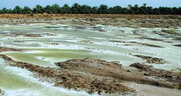由于定期的湖泊蒸发形成的盐床