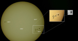 带有太阳黑子的太阳表面