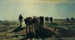 定数トロワイヨン - 牛のいる風景（1852年、リアリズム）