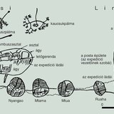 Bennszülött által rajzolt térképvázlat