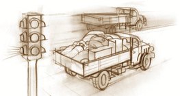 载重卡车加速较慢，因此其惯性就更大