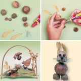 在秋天的植物制作的人物