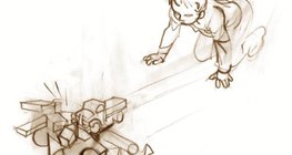 拉紧的弹簧可以使汽车移动