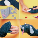 用袜子制作的快乐的小狗