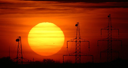 夕日の太陽黒点