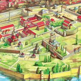 6世纪古老的拜占庭建筑的复原图