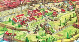 6世纪古老的拜占庭建筑的复原图