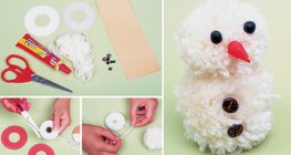 用絨線製作的雪人